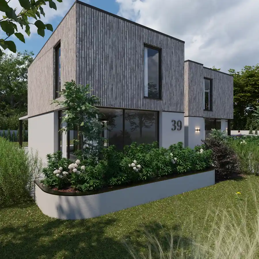 3D-ontwerp en voorstel voor materialen en beplanting