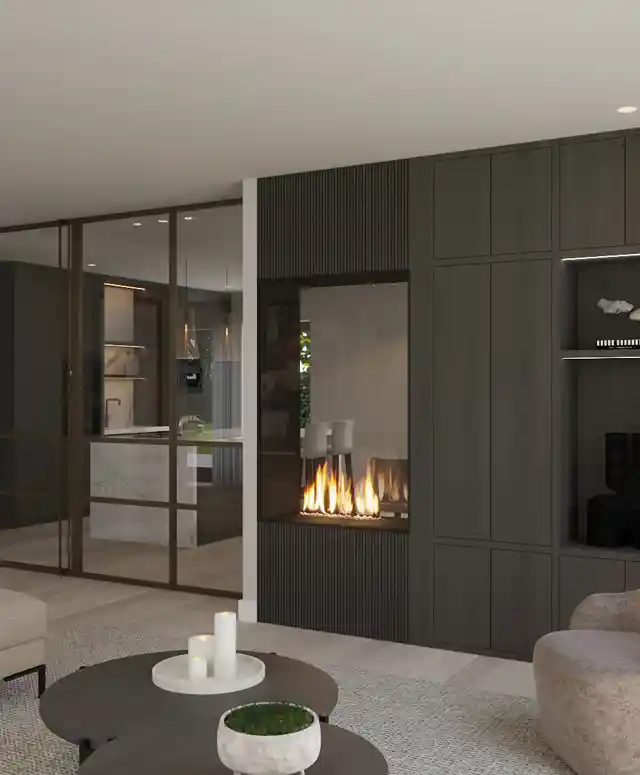 Luxe Woonkamer Met Openhaard